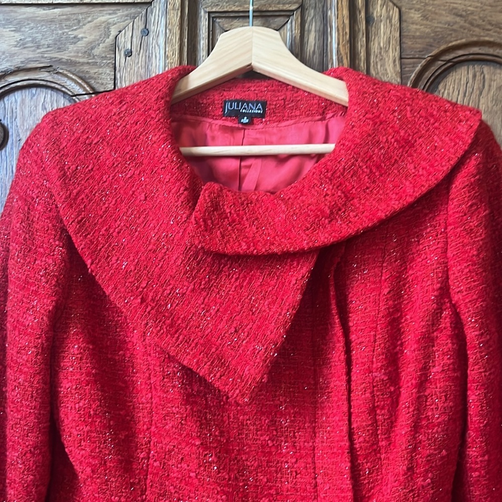 Juliana Collezione Red Tweed Jacket - Picture 7 of 11